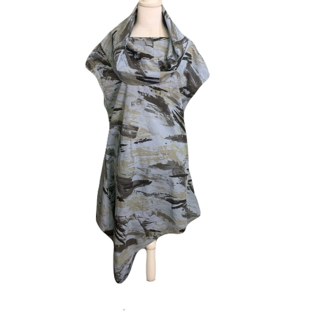Bryn Walker Medium NOA Watercolor Camo Print Tunic Dress Asymmetric Lagenlook